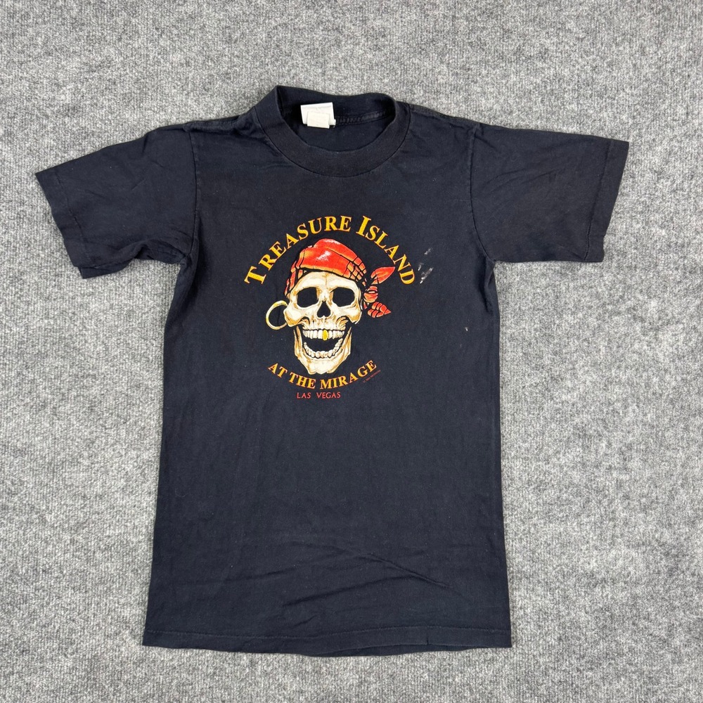 Treasure Island T-Shirt Mens Size Large Black Skull Mirage Las Vegas